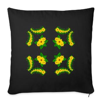 Sunflower Blossom Floral Blooming Sunflower - Sofa pillowcase 17,3'' x 17,3'' (45 x 45 cm) - black - Front