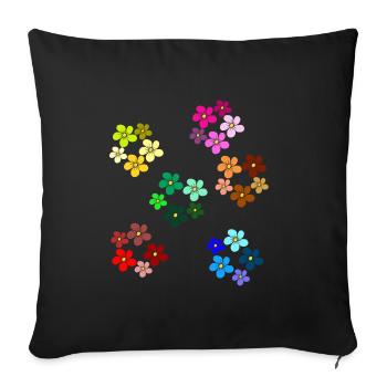 Motif floral fleur, fleur, vrille florale - Housse de coussin décorative 45 x 45 cm - noir - Devant