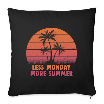 Retro sunset with palm trees and saying - Sofa pillowcase 17,3'' x 17,3'' (45 x 45 cm) - black - Front