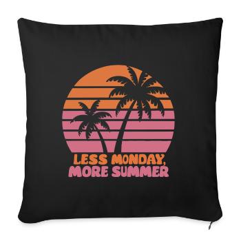 Retro sunset with palm trees and saying - Sofa pillowcase 17,3'' x 17,3'' (45 x 45 cm) - black - Front