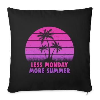 Retro Sonnenuntergang mit Palmen und Spruch - Sofakissenbezug 45 x 45 cm - Schwarz - Vorne