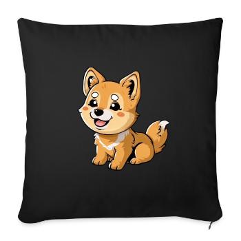 Discover the charming dingo puppy - Sofa pillowcase 17,3'' x 17,3'' (45 x 45 cm) - black - Front