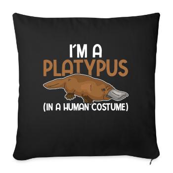 Platypus Cute Platypus - Sofa pillowcase 17,3'' x 17,3'' (45 x 45 cm) - black - Front