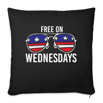 Drapeau américain Vintage Biden gratuit le mercredi - Housse de coussin décorative 45 x 45 cm - noir - Devant