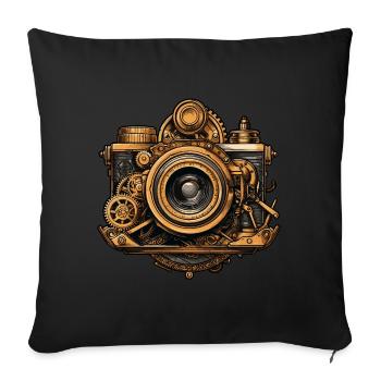 Steampunk Camera - Sofa pillowcase 17,3'' x 17,3'' (45 x 45 cm) - black - Front