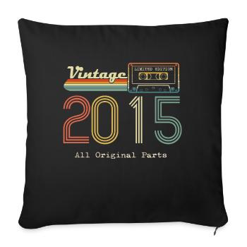 2015 Original 2015 Vintage Vintage Retro Jahrestag - Sofakissenbezug 45 x 45 cm - Schwarz - Vorne