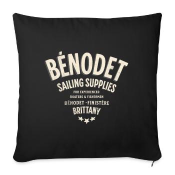 Bénodet sailing supplies Brittany - Housse de coussin décorative 45 x 45 cm - noir - Devant