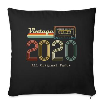2020 Original 2020 Vintage Vintage Retro Jahrestag - Sofakissenbezug 45 x 45 cm - Schwarz - Vorne