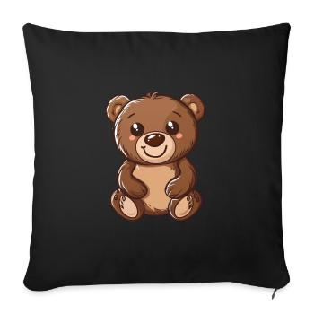 Cute Smiling Teddy Bear For You - Sofa pillowcase 17,3'' x 17,3'' (45 x 45 cm) - black - Front
