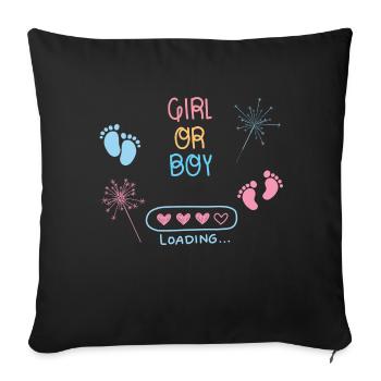 Girl or Boy - Sofa pillowcase 17,3'' x 17,3'' (45 x 45 cm) - black - Front