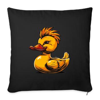 Punk canard en caoutchouc - Housse de coussin décorative 45 x 45 cm - noir - Devant