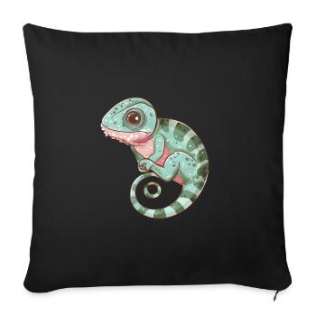Colorful Chameleon Spiral View - Sofa pillowcase 17,3'' x 17,3'' (45 x 45 cm) - black - Front