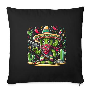 Cactus Bandido - Sofakissenbezug 45 x 45 cm - Schwarz - Vorne