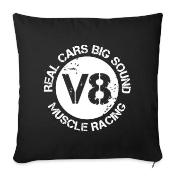 v8 emblem Auto Logo musclecars Motor Sound icon - Sofakissenbezug 45 x 45 cm - Schwarz - Vorne