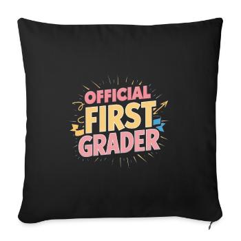 Official First Grader - Sofakissenbezug 45 x 45 cm - Schwarz - Vorne