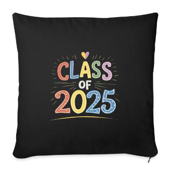 Class Of 2025 - Sofa pillowcase 17,3'' x 17,3'' (45 x 45 cm) - black - Front