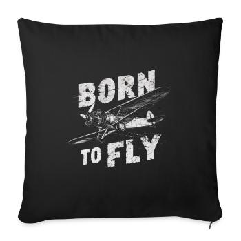Born To Fly - Sofa pillowcase 17,3'' x 17,3'' (45 x 45 cm) - black - Front
