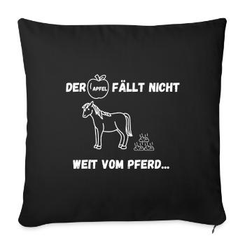 The apple doesn't fall far from the horse - Sofa pillowcase 17,3'' x 17,3'' (45 x 45 cm) - black - Front