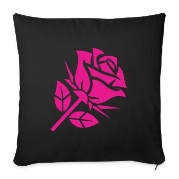 Abstract Rose Minimalist Roses Flowers - Sofa pillowcase 17,3'' x 17,3'' (45 x 45 cm) - black - Front