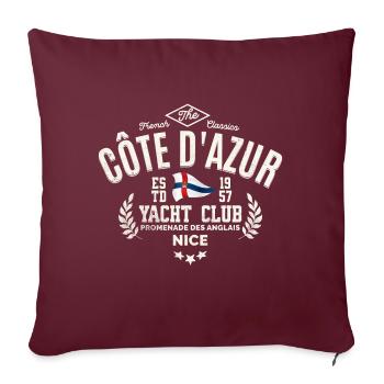 Côte d Azur Yacht club - Sofa pillowcase 17,3'' x 17,3'' (45 x 45 cm) - burgundy - Front
