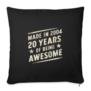 Fabriqué en 2004 20 ans d’être génial - Housse de coussin décorative 45 x 45 cm - noir - Devant