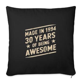 Fabriqué en 1994 30 ans d’être génial - Housse de coussin décorative 45 x 45 cm - noir - Devant