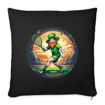 St. Patrick's Day Kleeblatt Tennis - Sofakissenbezug 45 x 45 cm - Schwarz - Vorne