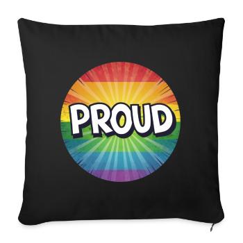 LGBTQ Proud - Sofa pillowcase 17,3'' x 17,3'' (45 x 45 cm) - black - Front