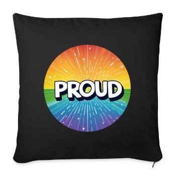 LGBTQ Proud - Sofa pillowcase 17,3'' x 17,3'' (45 x 45 cm) - black - Front