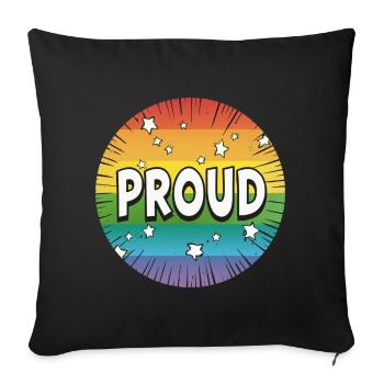 LGBTQ Proud - Sofa pillowcase 17,3'' x 17,3'' (45 x 45 cm) - black - Front