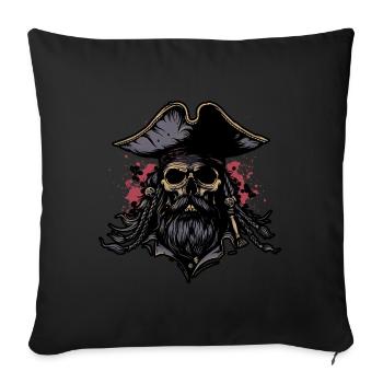 Crâne de pirate - Housse de coussin décorative 45 x 45 cm - noir - Devant