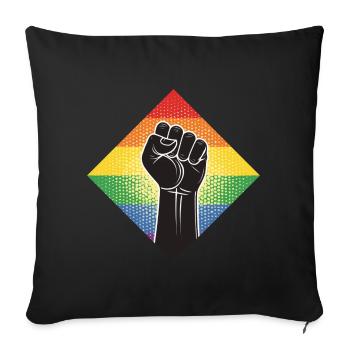 Poing des droits LGBTQ - Housse de coussin décorative 45 x 45 cm - noir - Devant