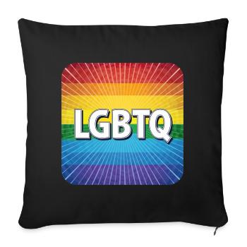 LGBTQ - Sofa pillowcase 17,3'' x 17,3'' (45 x 45 cm) - black - Front