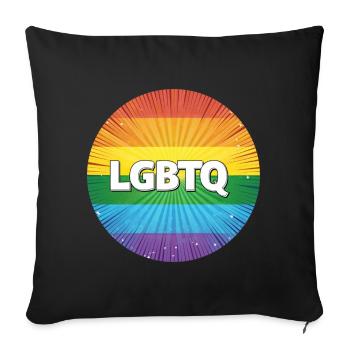 LGBTQ - Housse de coussin décorative 45 x 45 cm - noir - Devant