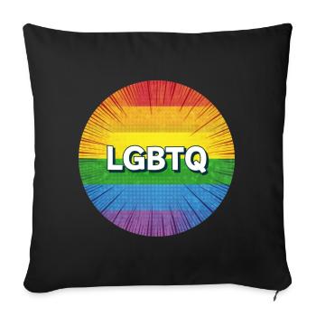 LGBTQ - Housse de coussin décorative 45 x 45 cm - noir - Devant