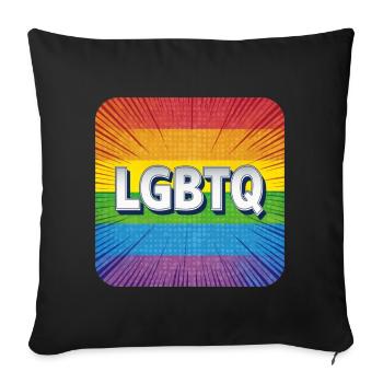 LGBTQ - Sofa pillowcase 17,3'' x 17,3'' (45 x 45 cm) - black - Front