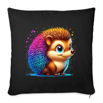 Hérisson - Housse de coussin décorative 45 x 45 cm - noir - Devant