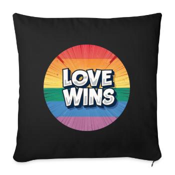 L’amour LGBTQ gagne - Housse de coussin décorative 45 x 45 cm - noir - Devant