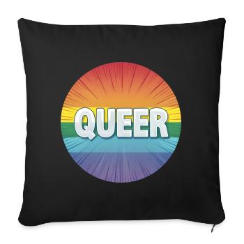 LGBTQ Queer - Housse de coussin décorative 45 x 45 cm - noir - Devant