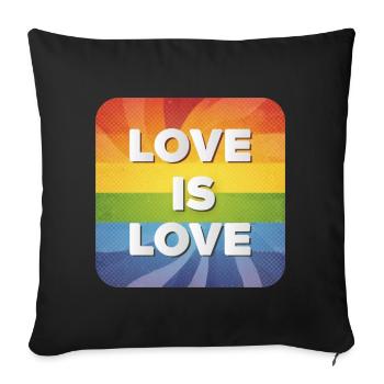 LGBTQ Love is Love - Sofa pillowcase 17,3'' x 17,3'' (45 x 45 cm) - black - Front