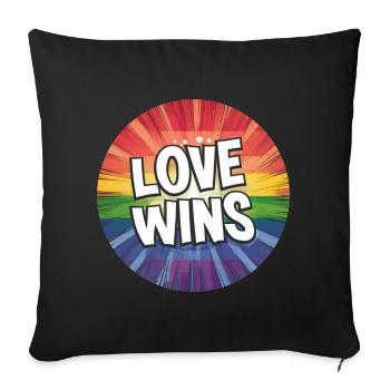 LGBTQ Love Wins - Sofa pillowcase 17,3'' x 17,3'' (45 x 45 cm) - black - Front