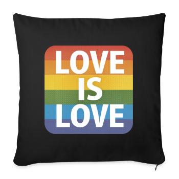 LGBTQ Love is Love - Sofa pillowcase 17,3'' x 17,3'' (45 x 45 cm) - black - Front