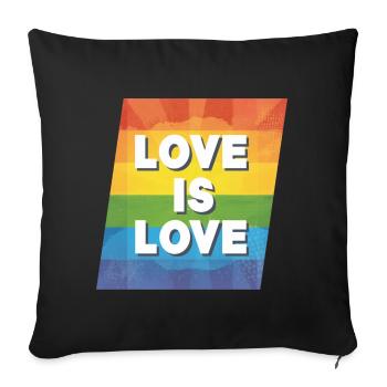 LGBTQ Love is Love - Sofa pillowcase 17,3'' x 17,3'' (45 x 45 cm) - black - Front