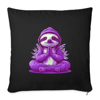 Sloth Yoga Relaxation Chill Gift - Sofa pillowcase 17,3'' x 17,3'' (45 x 45 cm) - black - Front