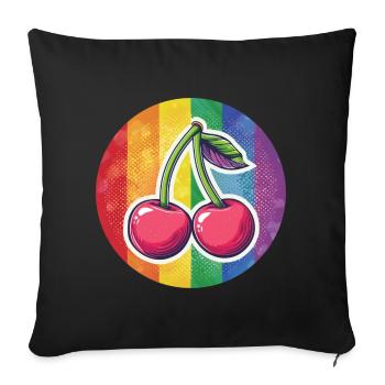 LGBTQ Cherry - Sofa pillowcase 17,3'' x 17,3'' (45 x 45 cm) - black - Front