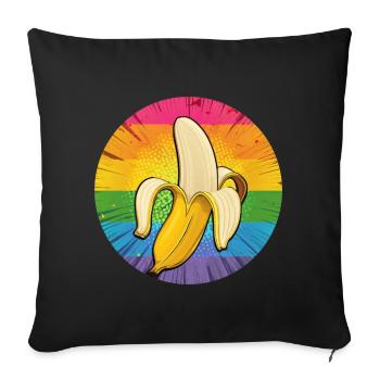 LGBTQ Banana - Sofa pillowcase 17,3'' x 17,3'' (45 x 45 cm) - black - Front