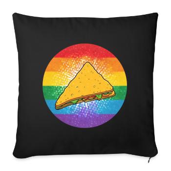 LGBTQ Nacho - Sofa pillowcase 17,3'' x 17,3'' (45 x 45 cm) - black - Front