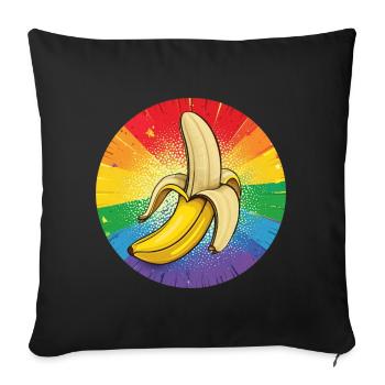 LGBTQ Banana - Sofa pillowcase 17,3'' x 17,3'' (45 x 45 cm) - black - Front