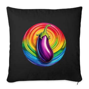 Aubergine LGBTQ - Housse de coussin décorative 45 x 45 cm - noir - Devant