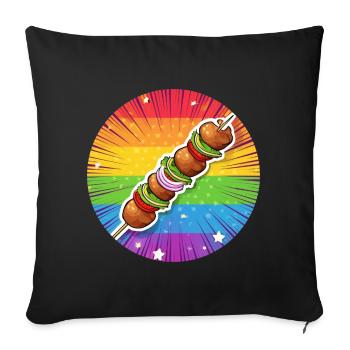 LGBTQ Kebab - Housse de coussin décorative 45 x 45 cm - noir - Devant